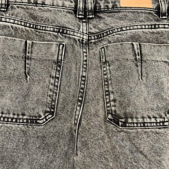 Zara Faded Black Wide Leg High Waist 100% Cotton Denim Jeans size 2 - Picture 7 of 9
